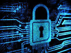vibrant blue padlock symbolizes digital security and connectivity in modern it services.