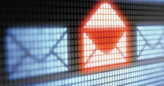 Red envelope icon signifies urgent email notifications on a digital display, highlighting modern communication.