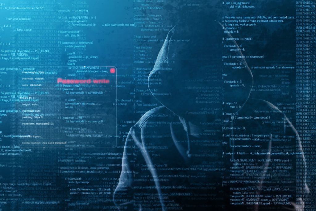 hooded figure amidst code highlights cybersecurity risks and urgent password protection challenges.