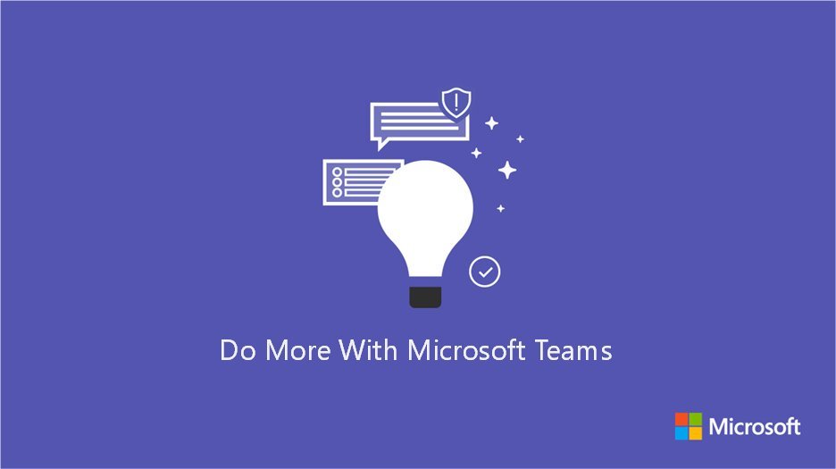 light bulb symbolizing innovation with call to action for microsoft teams collaborative features.