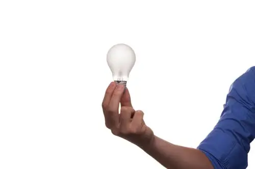 A person holding a glowing light bulb, symbolizing creativity and innovative ideas.